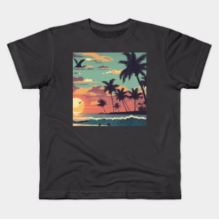 Tropical Paradise: Sunset Bliss Kids T-Shirt